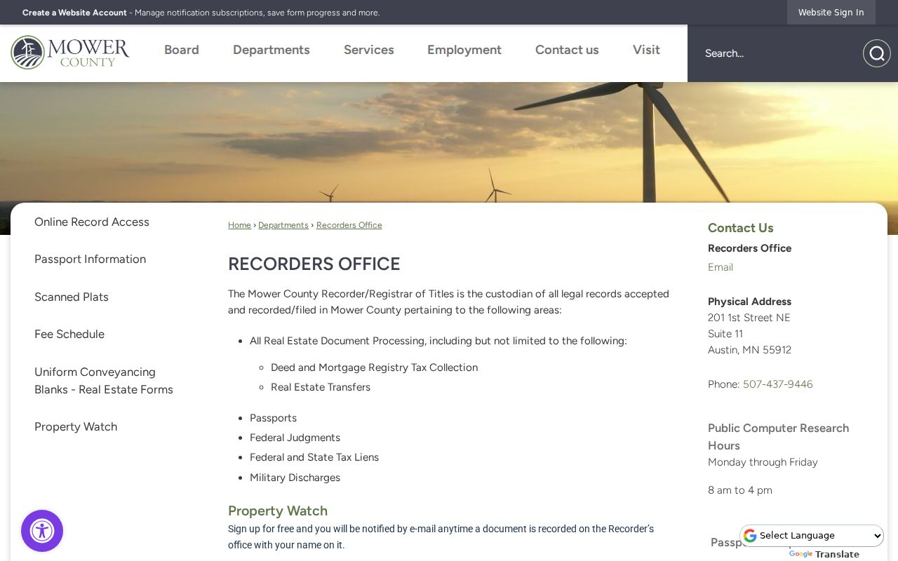 Austin court records distinction for Mower County Recorder records