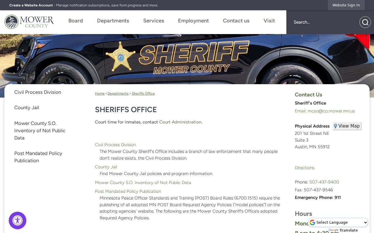 Grand Meadow court docket source for Mower County service context