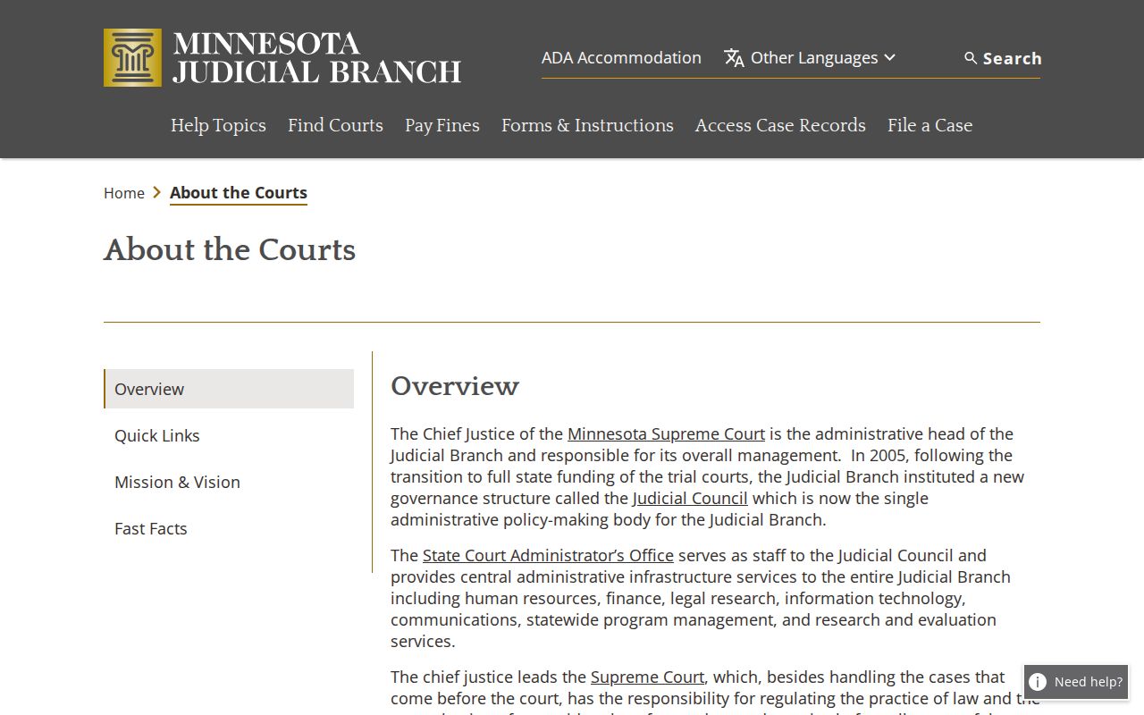 Mower County court docket Minnesota court system overview