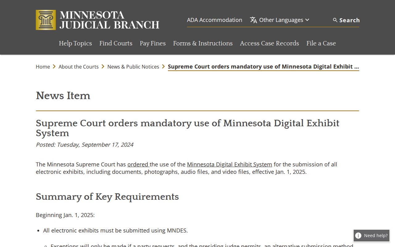 Le Roy court docket source about Minnesota digital exhibits