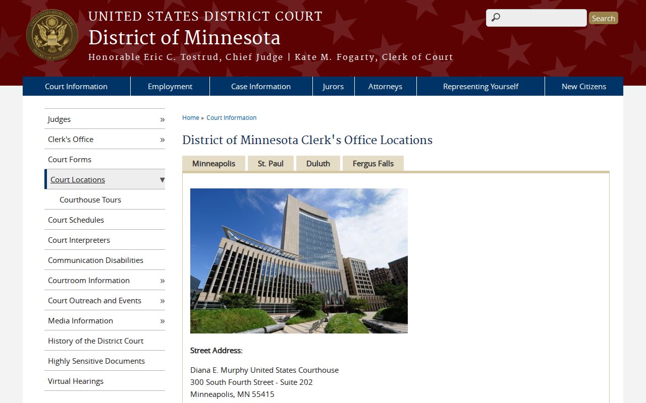 Le Roy court records source distinguishing federal court locations